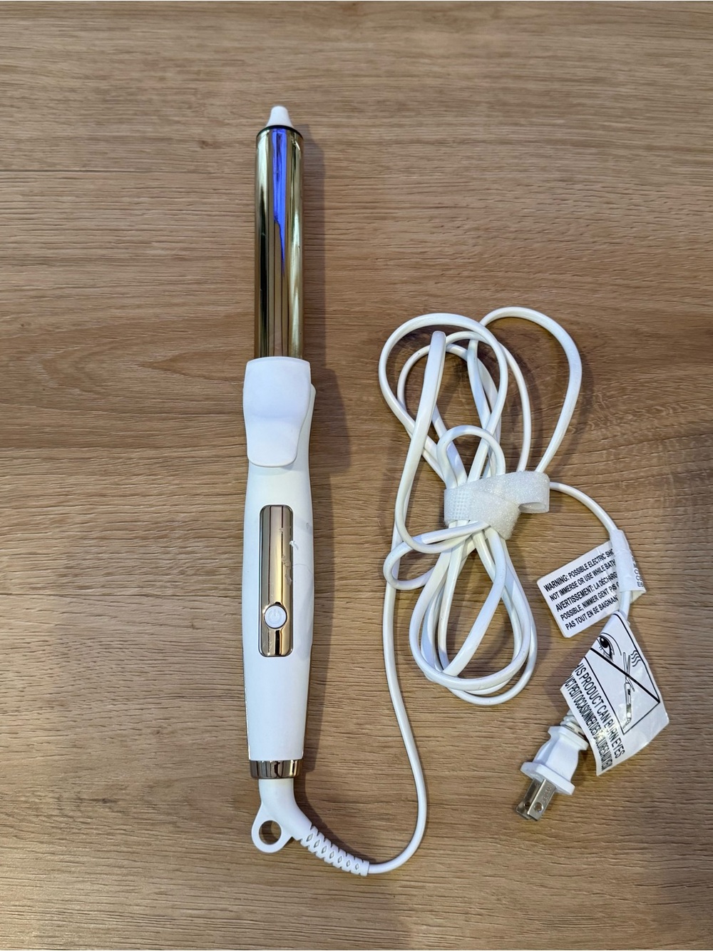 KRISTIN ESS Gold and White 1” Titanium Barrel Body Curling Iron